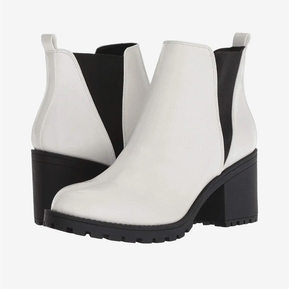Dirty Laundry White and Black Ankle Boots - Picture 1 of 9